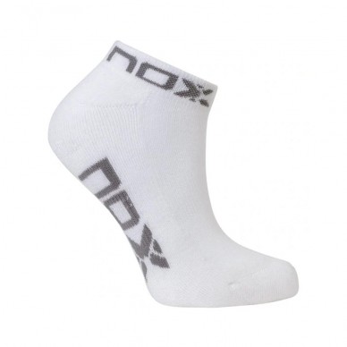 Calcetines Nox Tobilleros W Blancos Logo Gris