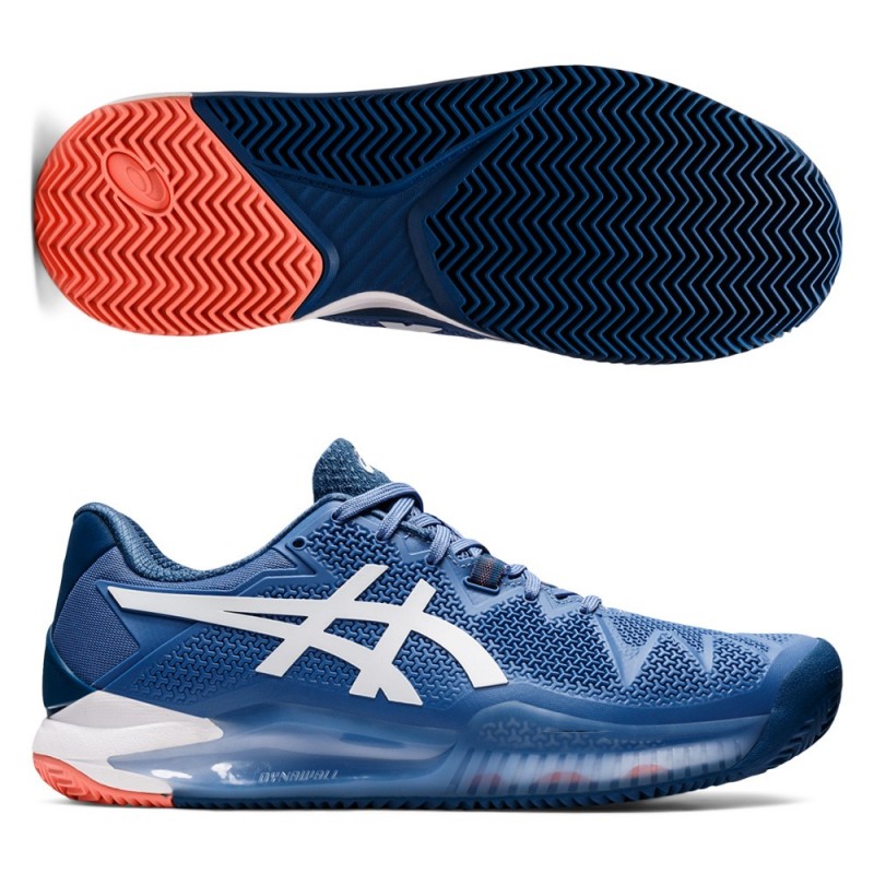 Asics Gel Resolution 8 Clay Blue Harmony White Asics Gel Resolution 8 Clay Blue Harmony White