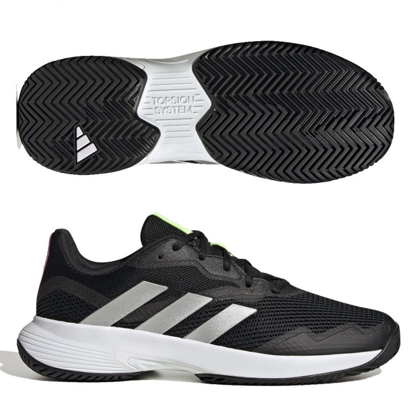 Padelschoenen Adidas Courtjam Control M core zwart zilver wit 2022 Padelschoenen Adidas Courtjam Control M core zwart zilver wit 2022