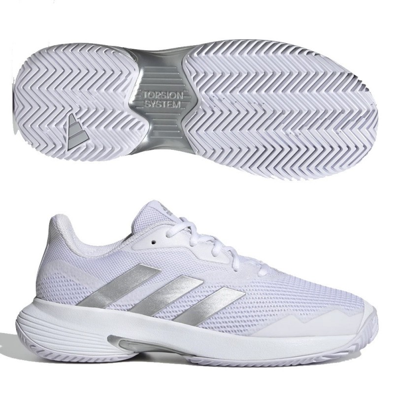 Padelschoenen Adidas Courtjam Control wolk wit zilver - Zona de Padel