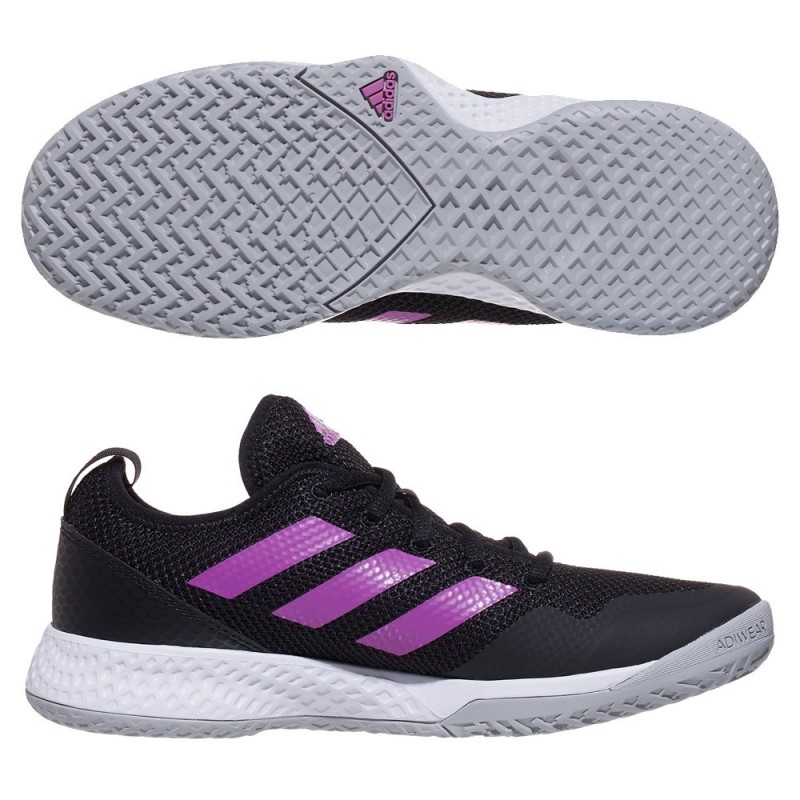 dood Verheugen Een deel Padelschoenen Adidas Courtflash W core zwart semi pulse lila -Suela klei -  Zona de Padel