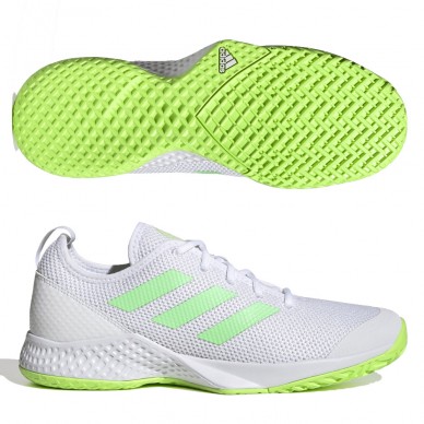 padelschoenen Adidas Courtflash M white beam solar green 2022