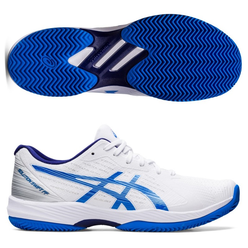 Asics Solution Swift FF Clay wit elektrisch blauw