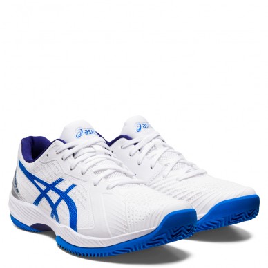 Asics Solution Swift FF Clay wit elektrisch blauw