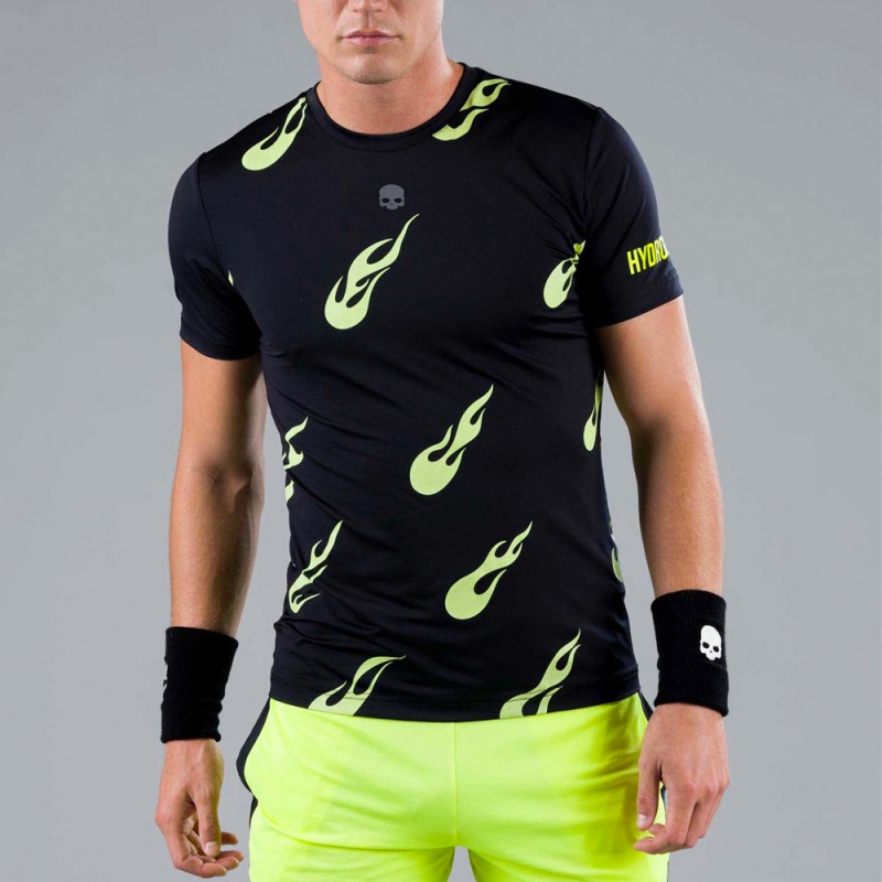 Hydrogen Flames Tech Tee T-shirt zwart geel fluor Hydrogen Flames Tech Tee T-shirt zwart geel fluor