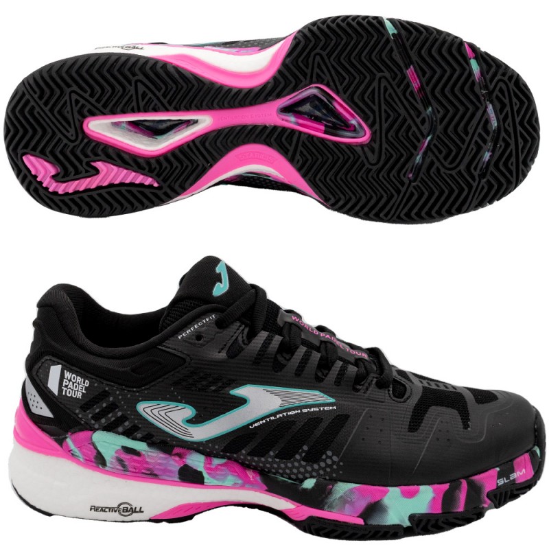 Joma T.SLAM LADY 2201 PadelSchoenen Zwart Fuchsia Joma T.SLAM LADY 2201 PadelSchoenen Zwart Fuchsia
