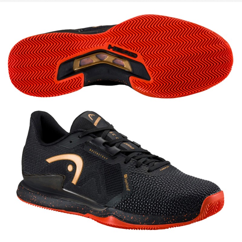 Head Sprint Pro 3.5 SF Clay PadelSchoenen Zwart Oranje Head Sprint Pro 3.5 SF Clay PadelSchoenen Zwart Oranje
