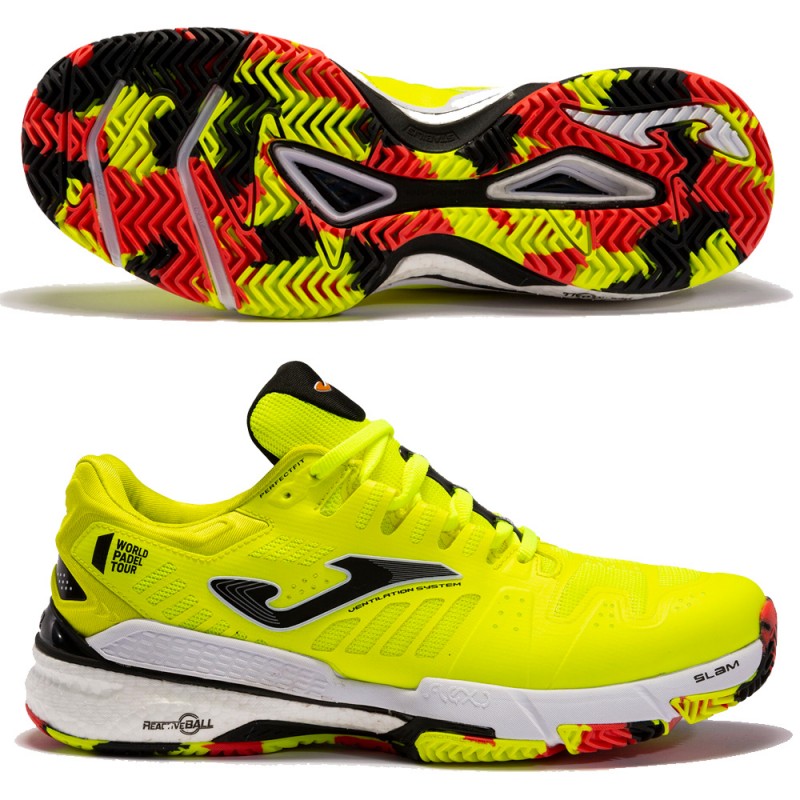 Joma T.SLAM MEN 2209 padelschoenen geel fluor zwart Joma T.SLAM MEN 2209 padelschoenen geel fluor zwart