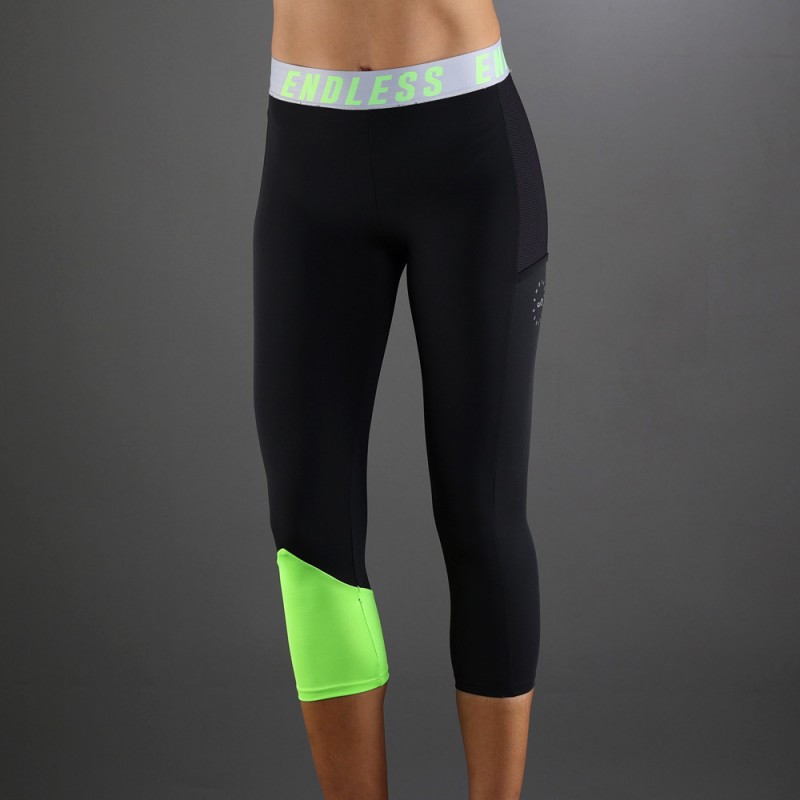 Thight Endless Vanity Pocket Iconic 7/8 zwart groen Thight Endless Vanity Pocket Iconic 7/8 zwart groen