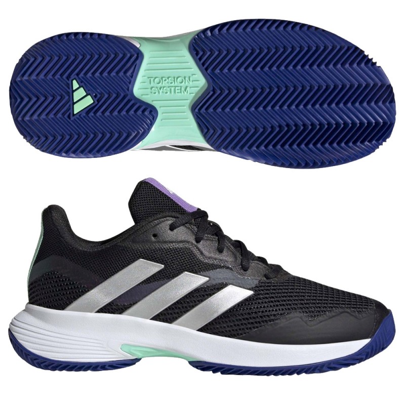 padelschoenen Adidas Courtjam Control W Clay core black silver padelschoenen Adidas Courtjam Control W Clay core black silver