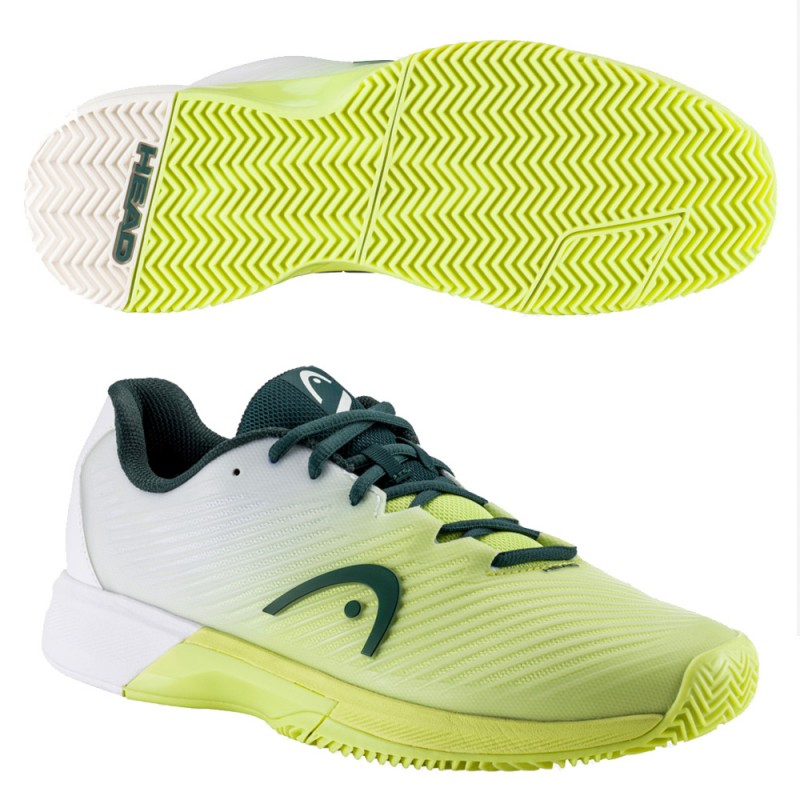 padelschoenen Head Revolt Pro 4.0 Clay light green white 2023 padelschoenen Head Revolt Pro 4.0 Clay light green white 2023