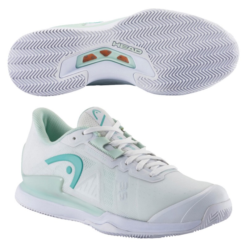 padelschoenen Head Sprint Pro 3.5 Clay white aqua 2023