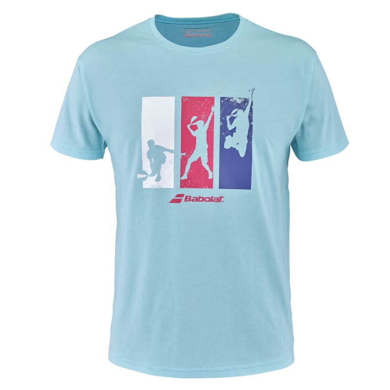 t-shirt Babolat Padel Cotton Tee Heren blauw t-shirt Babolat Padel Cotton Tee Heren blauw
