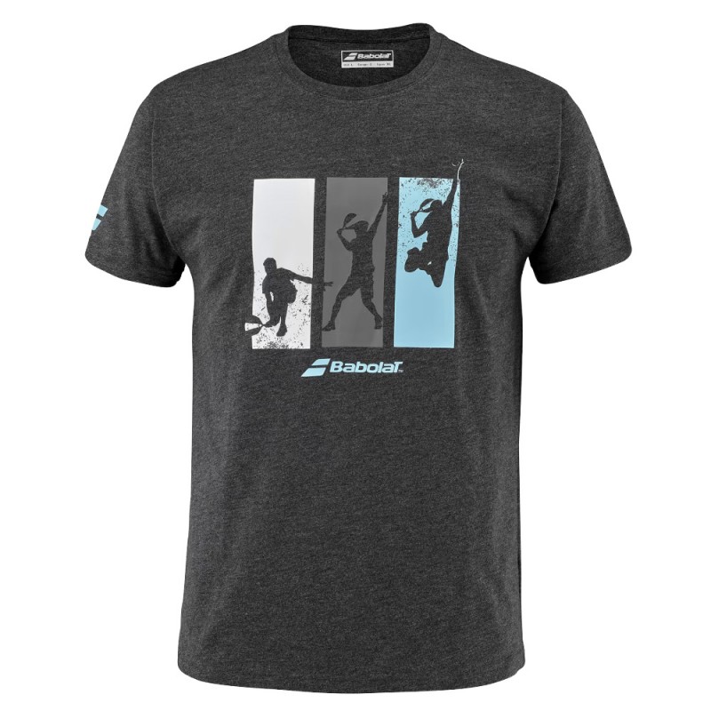 Babolat Babolat Padel Cotton Tee Men t-shirt zwart Babolat Babolat Padel Cotton Tee Men t-shirt zwart