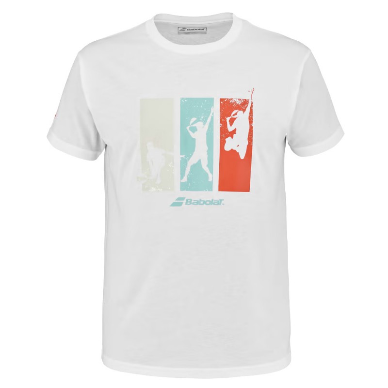 t-shirt Babolat Padel Cotton Tee Men wit t-shirt Babolat Padel Cotton Tee Men wit