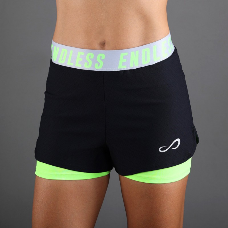 Short Endless Tech Iconic zwartgroen Short Endless Tech Iconic zwartgroen