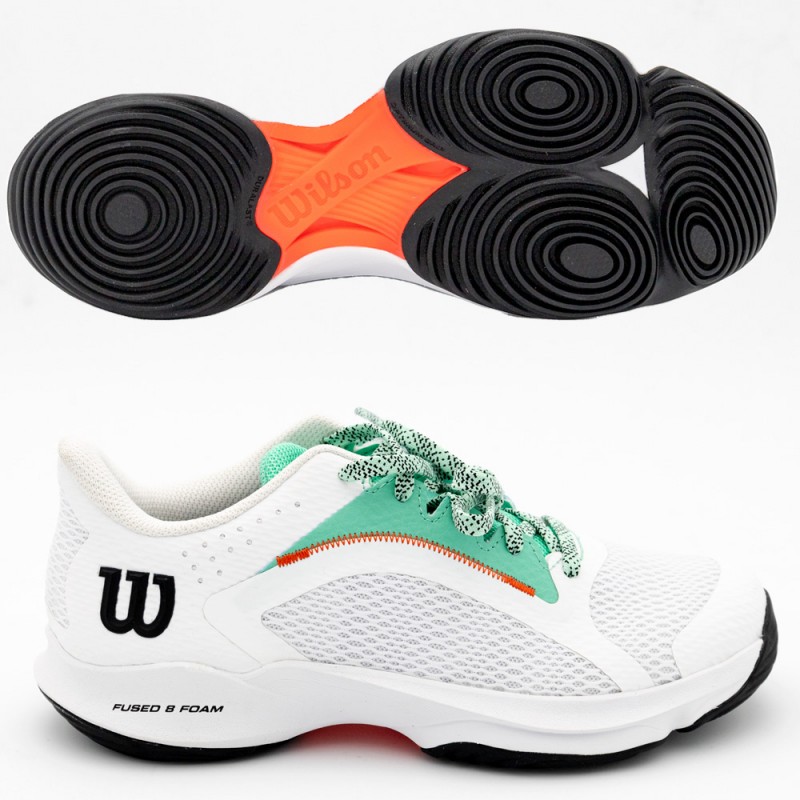padelschoenen Wilson Hurakn 2.0 W white biscay green 2023 padelschoenen Wilson Hurakn 2.0 W white biscay green 2023