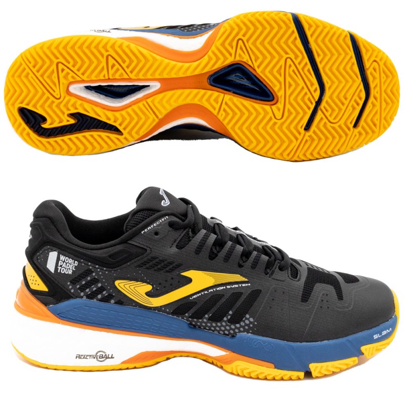 padelschoenen Joma T.SLAM HEREN 2301 zwart blauw 2023 padelschoenen Joma T.SLAM HEREN 2301 zwart blauw 2023