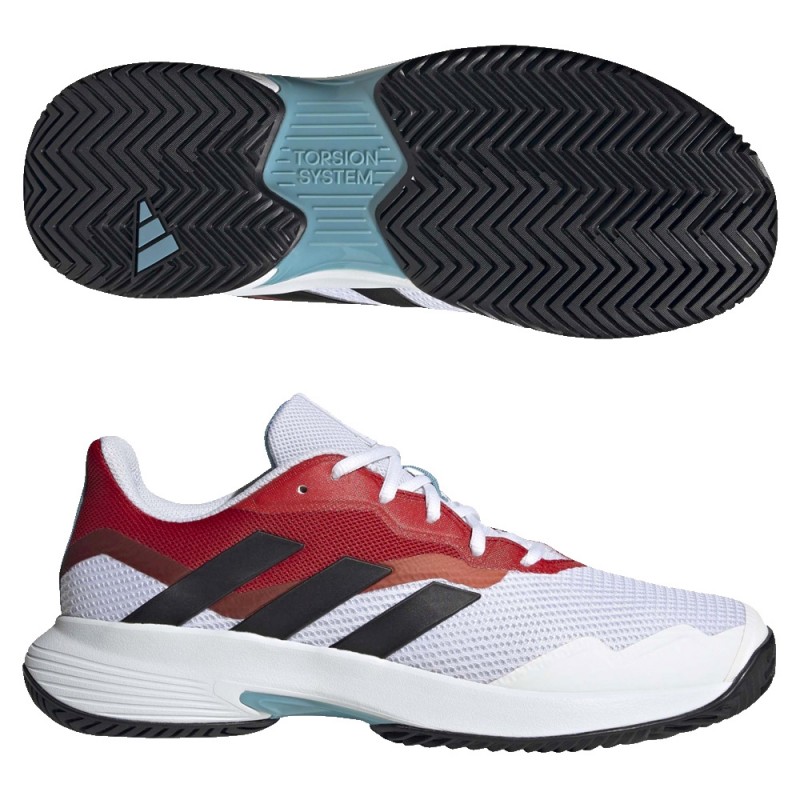 Padelschoenen Adidas Courtjam Control M FTWR wit core rood 2023