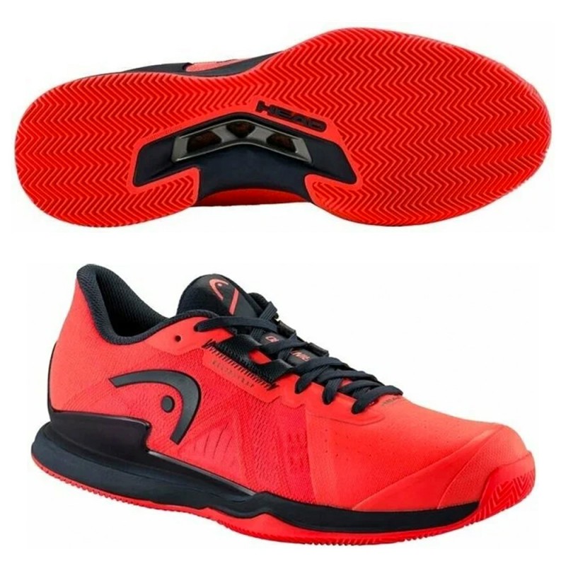 Padelschoenen Head Sprint Pro 3.5 Clay vurig koraal 2023 Padelschoenen Head Sprint Pro 3.5 Clay vurig koraal 2023