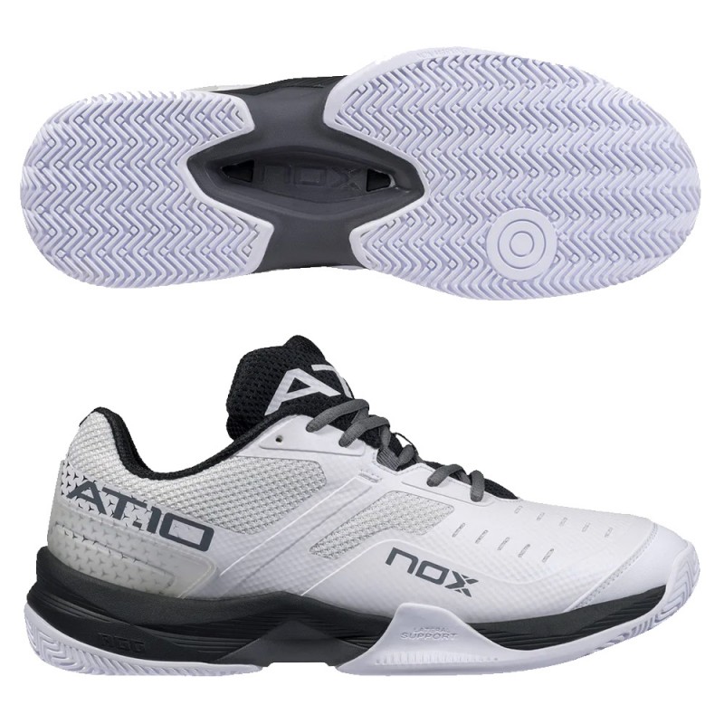Padelschoenen Nox AT10 Wit Zwart 2023 Padelschoenen Nox AT10 Wit Zwart 2023