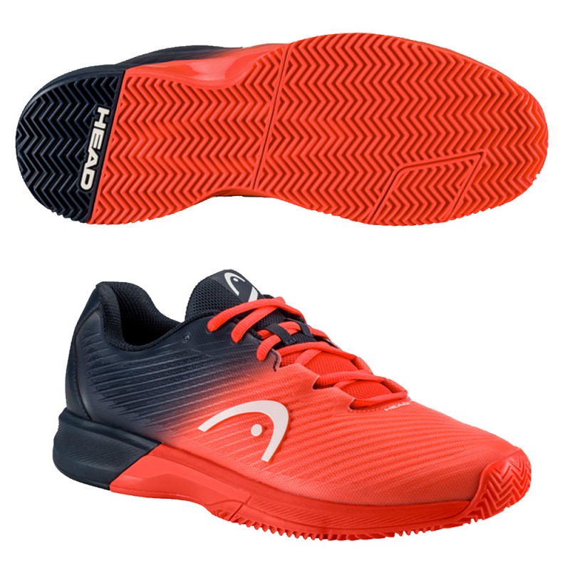 Padelschoenen Head Revolt Pro 4.0 Clay bosbes vurig koraal 2023 Padelschoenen Head Revolt Pro 4.0 Clay bosbes vurig koraal 2023