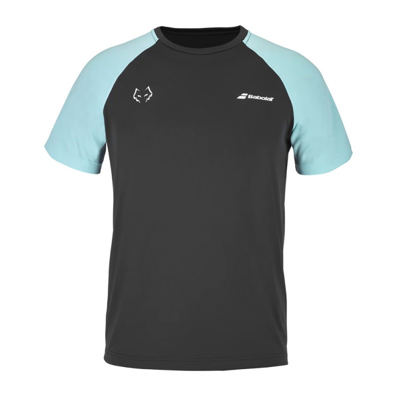 T-shirt Babolat T-shirt met ronde hals Lebron zwart lichtblauw T-shirt Babolat T-shirt met ronde hals Lebron zwart lichtblauw