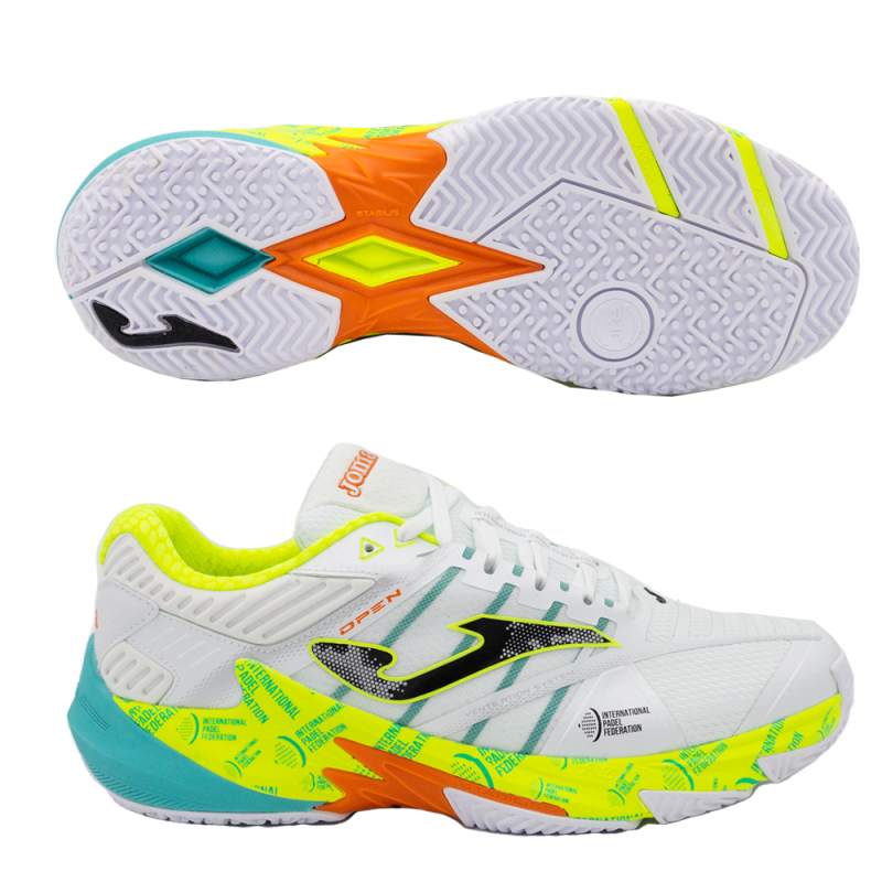 Padelschoenen Joma T.OPEN 2372 wit limoen 2023 Padelschoenen Joma T.OPEN 2372 wit limoen 2023