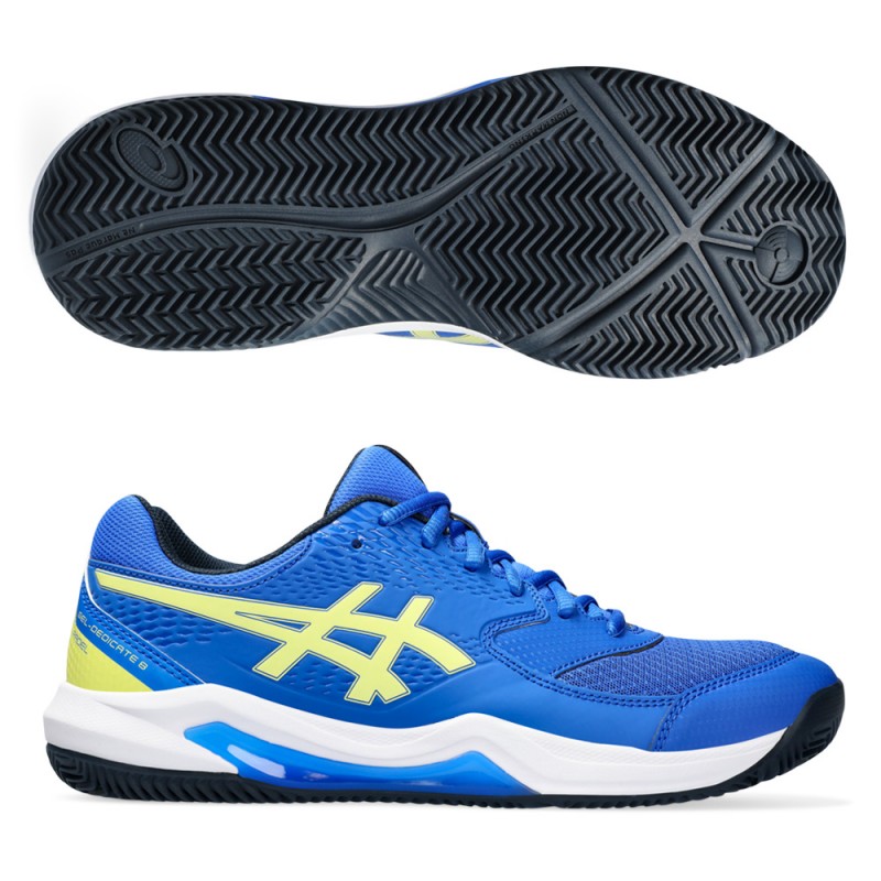 Asics Gel Dedicate 8 Padel illusion blue glow geel Asics Gel Dedicate 8 Padel illusion blue glow geel
