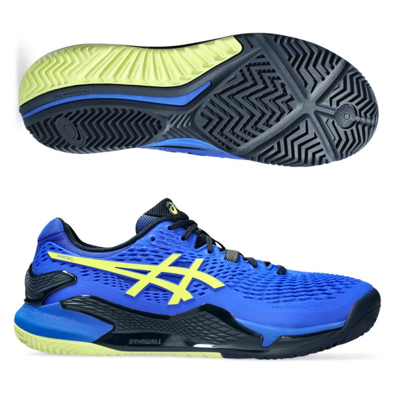 Padelschoenen Asics Gel Resolution 9 Padel illusion blue glow yellow Padelschoenen Asics Gel Resolution 9 Padel illusion blue glow yellow