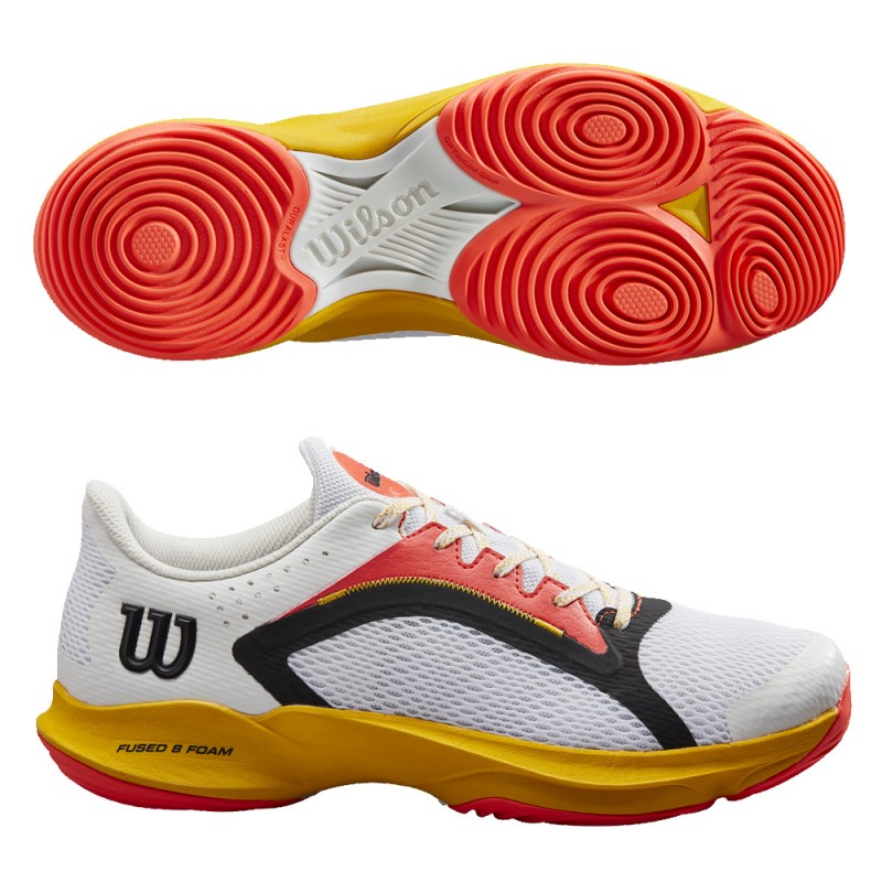 Padelschoenen Wilson Hurakn 2.0 wit oud goud 2023 Padelschoenen Wilson Hurakn 2.0 wit oud goud 2023