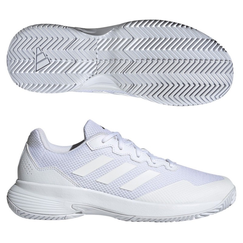Padelschoenen Adidas Gamecourt 2 M white matte silver 2023 Padelschoenen Adidas Gamecourt 2 M white matte silver 2023