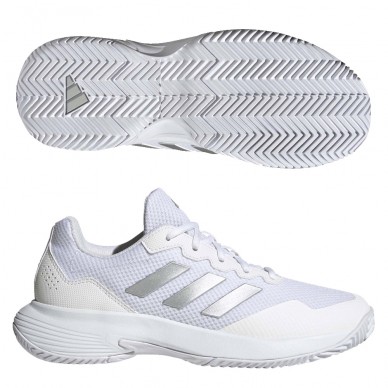 Padelschoenen Adidas Gamecourt 2 W wit zilver 2023