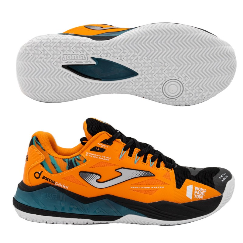 Padelschoenen Joma Spin Heren 2308 Oranje Zwart 2023 Padelschoenen Joma Spin Heren 2308 Oranje Zwart 2023