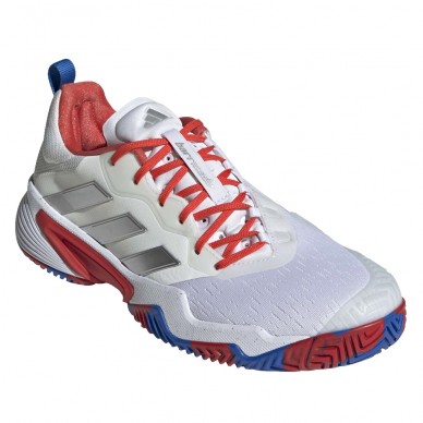 Padelschoenen Adidas Barricade FMT M wit zilver 2023