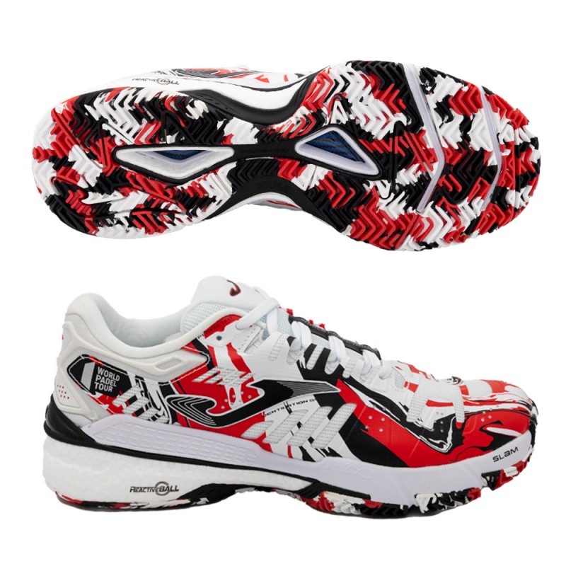 Padelschoenen Joma Slam Men 2302 wit rood 2023 Padelschoenen Joma Slam Men 2302 wit rood 2023