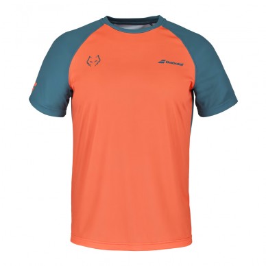 T-Shirt Babolat met ronde hals Lebron oranje donkerblauw