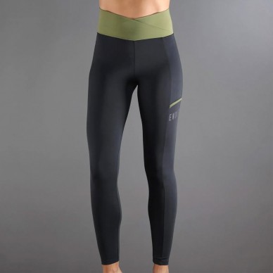 Leggings Endless Cross Pocket zwart legergroen