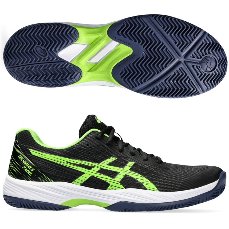 Asics Gel Game 9 Padel black electric lime heren 2024