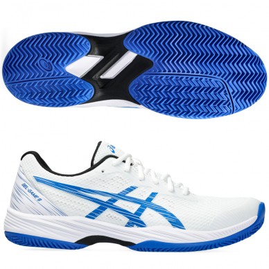 Asics Gel Game 9 Clay oc white tuna blue heren 2024