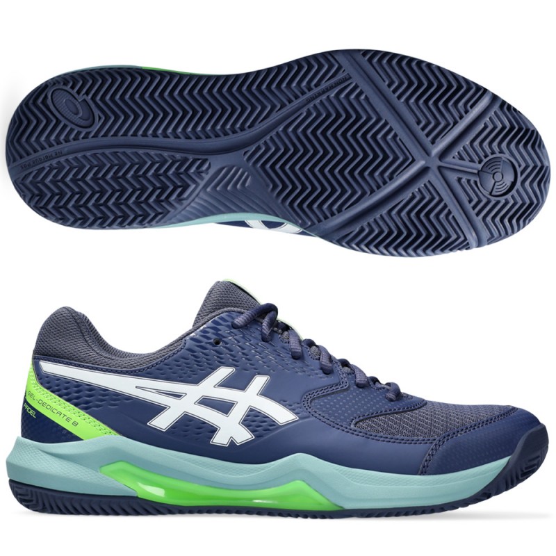 Asics Gel Dedicate 8 Padel thunder blue white heren 2024 Asics Gel Dedicate 8 Padel thunder blue white heren 2024