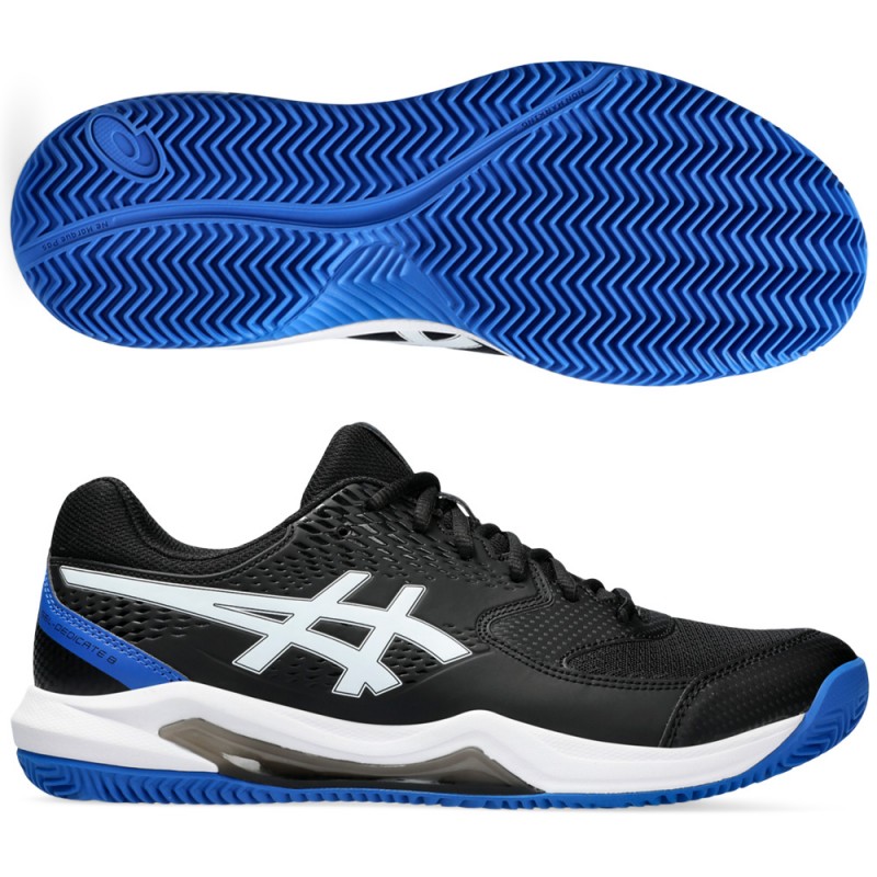 Asics Gel Dedicate 8 Clay black tuna blue heren 2024 Asics Gel Dedicate 8 Clay black tuna blue heren 2024