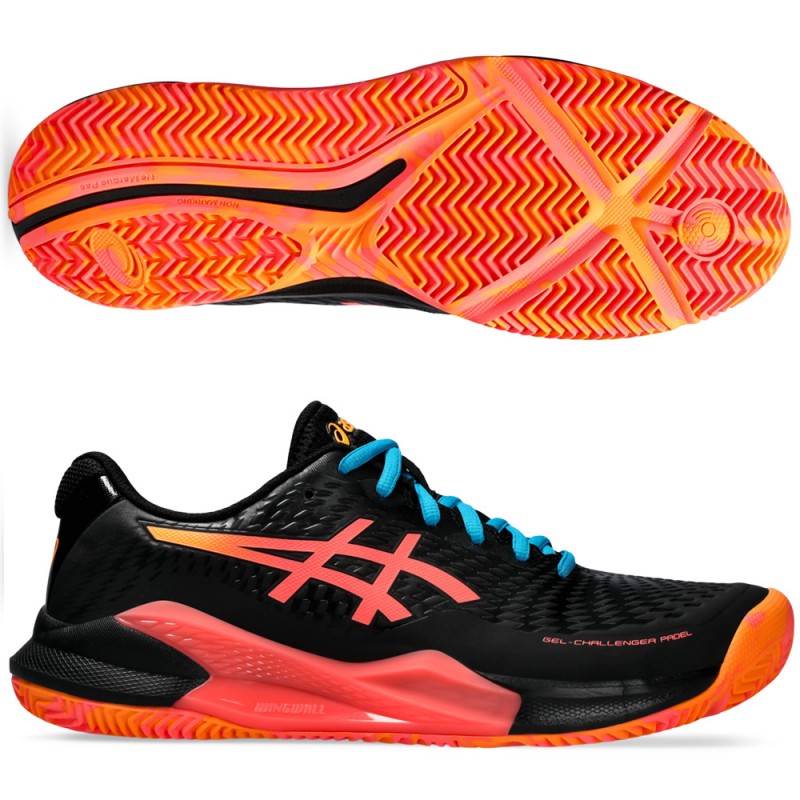 Asics Gel Challenger 14 Padel black blazing coral heren 2024