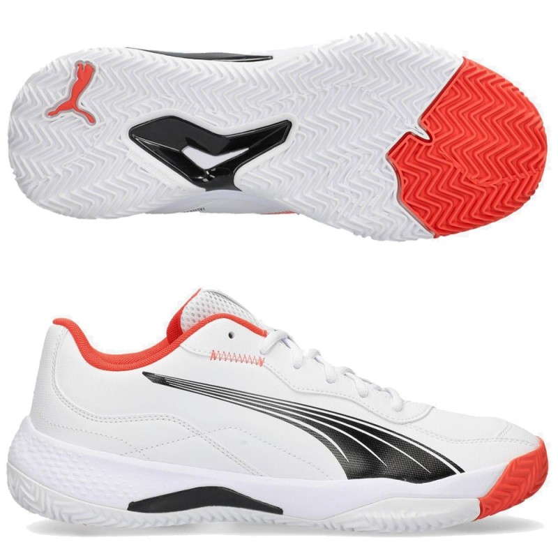 Puma NOVA Smash white black active red heren 2024 Puma NOVA Smash white black active red heren 2024