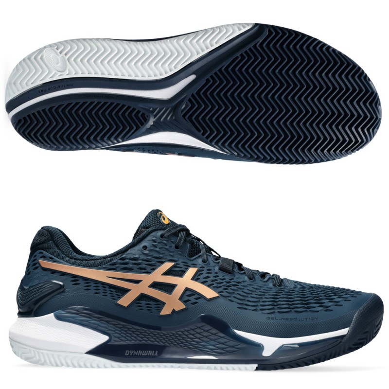 Asics Gel Resolution 9 Clay french blue pure gold heren 2024 Asics Gel Resolution 9 Clay french blue pure gold heren 2024