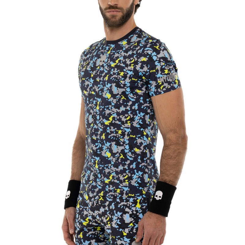 Hydrogen Camo Pixel Tech marineblauwe t-shirt