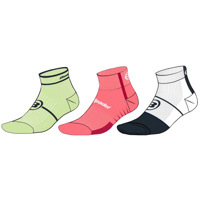 Bullpadel sokken BP2402 pack 3 kleuren Bullpadel sokken BP2402 pack 3 kleuren