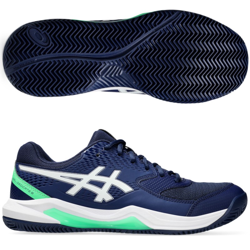 Asics Gel Dedicate 8 Clay blue expanse white heren 2024 Asics Gel Dedicate 8 Clay blue expanse white heren 2024