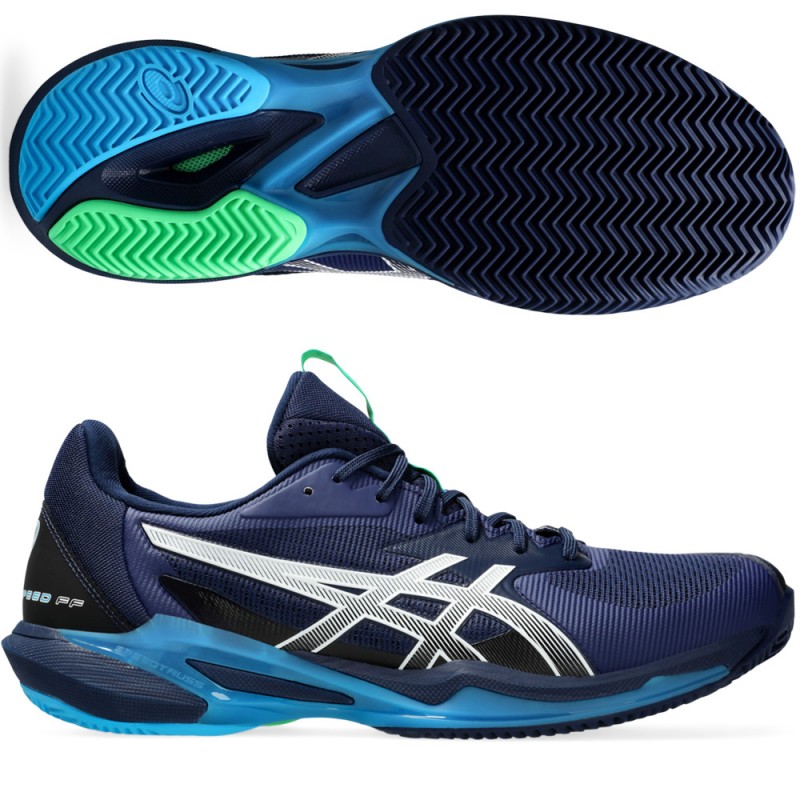 Asics padel schoenen Solution Speed FF 3 Clay blauw expandeert wit Zona de Padel