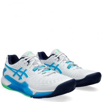 Asics Gel Resolution 9 Clay white digital aqua heren 2024